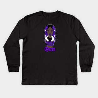 Queen Doll girl Purple-Out heart v3.6 Kids Long Sleeve T-Shirt